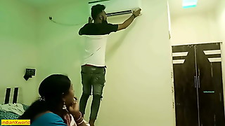 Indian cheating wife has super hot sex with ac technician!