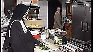 German nun butt-fucked in kitchen